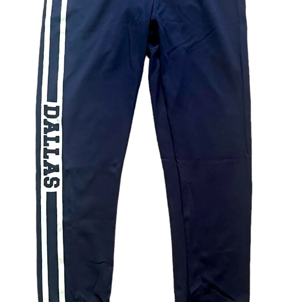 LYDAA activewear joggers navy blue stretch side stripes Dallas NWT Women L/XL